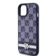Husa de Protectie DKNY pentru iPhone 15, PU Leather Checkered Pattern and Stripe, Albastru (Bakr, DKHCP15SPCPTSSB) by www.silkase.ro