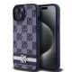 Husa de Protectie DKNY pentru iPhone 15, PU Leather Checkered Pattern and Stripe, Albastru (Bakr, DKHCP15SPCPTSSB) by www.silkase.ro