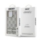 Husa DKNY PU Leather Checkered Pattern and Stripe pentru iPhone 13 Pro Beige (Bakr, DKHCP13LPCPTSSE) by www.silkase.ro