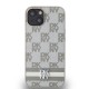 Husă DKNY din Piele PU cu Model Carouri și Dungă pentru iPhone 14, Bej (Bakr, DKHCP14SPCPTSSE) by www.silkase.ro