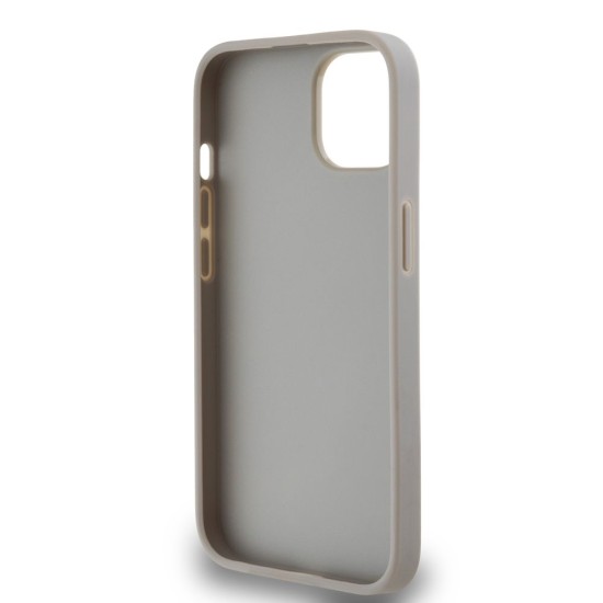 Husă DKNY din Piele PU cu Model Carouri și Dungă pentru iPhone 14, Bej (Bakr, DKHCP14SPCPTSSE) by www.silkase.ro