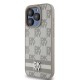 Husa DKNY PU Leather Checkered Pattern and Stripe pentru iPhone 15 Pro, Bej (Bakr, DKHCP15LPCPTSSE) by www.silkase.ro