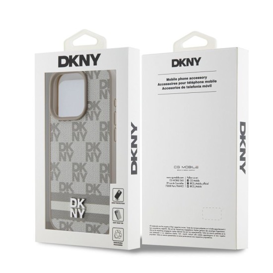 Husa DKNY PU Leather Checkered Pattern and Stripe pentru iPhone 15 Pro Max, Beige Husa DKNY PU Leather Checkered Pattern and Stripe pentru iPhone 15 Pro Max, Beige (Bakr, DKHCP15XPCPTSSE) by www.silkase.ro