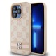 Husa Premium DKNY pentru iPhone 14 Pro Max, PU Leather, Checkered Pattern si Stripe, Roz (Bakr, DKHCP14XPCPTSSP) by www.silkase.ro