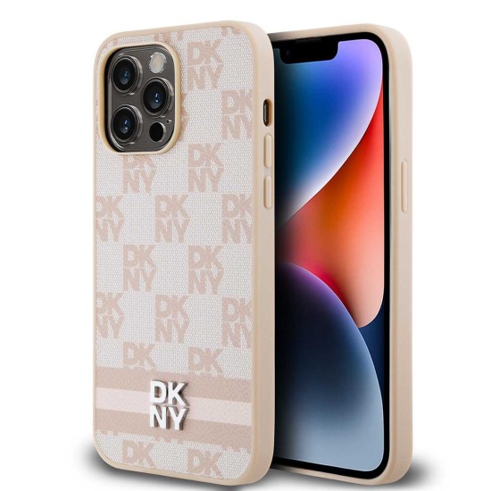 Husă DKNY PU Leather Checkered Pattern and Stripe pentru iPhone 15 Pro Max, Pink Husă DKNY PU Leather Checkered Pattern and Stripe pentru iPhone 15 Pro Max, Pink (Bakr, DKHCP15XPCPTSSP) by www.silkase.ro