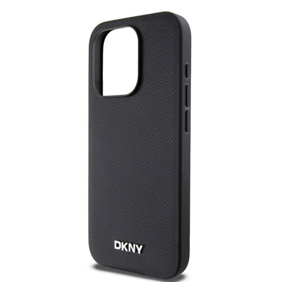Husă de Protecție DKNY pentru iPhone 15 Pro, Piele PU, Logo Metalic Argintiu, MagSafe, Black Husă de Protecție DKNY pentru iPhone 15 Pro, Piele PU, Logo Metalic Argintiu, MagSafe, Black (Bakr, DKHMP15LPGHLMK) by www.silkase.ro