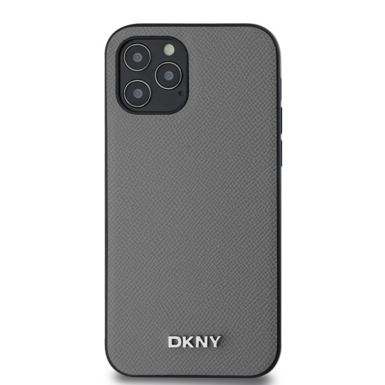 Husă DKNY PU Leather Silver Metal Logo MagSafe pentru iPhone 12 / 12 Pro, Grey Husă DKNY PU Leather Silver Metal Logo MagSafe pentru iPhone 12 / 12 Pro, Grey (Bakr, DKHMP12MPGHLMS) by www.silkase.ro