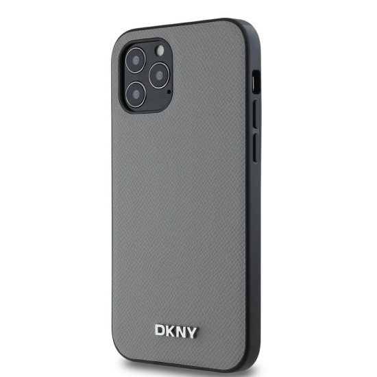Husă DKNY PU Leather Silver Metal Logo MagSafe pentru iPhone 12 / 12 Pro, Grey Husă DKNY PU Leather Silver Metal Logo MagSafe pentru iPhone 12 / 12 Pro, Grey (Bakr, DKHMP12MPGHLMS) by www.silkase.ro