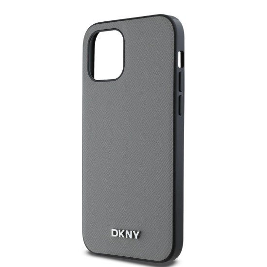 Husă DKNY PU Leather Silver Metal Logo MagSafe pentru iPhone 12 / 12 Pro, Grey Husă DKNY PU Leather Silver Metal Logo MagSafe pentru iPhone 12 / 12 Pro, Grey (Bakr, DKHMP12MPGHLMS) by www.silkase.ro