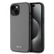Husa DKNY PU Leather Silver Metal Logo Magsafe pentru iPhone 14, Grey (Bakr, DKHMP14SPGHLMS) by www.silkase.ro
