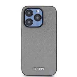 Husa iPhone 15 Pro DKNY PU Leather Silver Metal Logo Magsafe Grey Husa iPhone 15 Pro DKNY PU Leather Silver Metal Logo Magsafe Grey