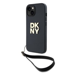 Husa DKNY PU Leather Stack Logo cu Curea de Mana pentru iPhone 13, Black Husa DKNY PU Leather Stack Logo cu Curea de Mana pentru iPhone 13, Black