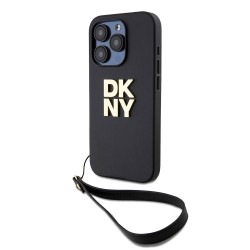 Husă DKNY PU Leather Stack Logo cu Șnur pentru iPhone 15 Pro, Black Husă DKNY PU Leather Stack Logo cu Șnur pentru iPhone 15 Pro, Black
