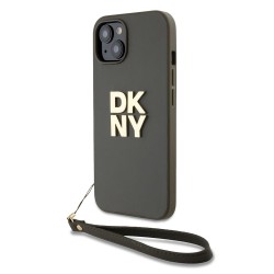 Husă DKNY PU Leather Stack Logo cu Șnur pentru iPhone 13, Maro Husă DKNY PU Leather Stack Logo cu Șnur pentru iPhone 13, Maro