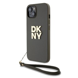 Husă DKNY PU Leather Stack Logo cu Șnur pentru iPhone 15, Brown Husă DKNY PU Leather Stack Logo cu Șnur pentru iPhone 15, Brown