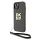 Husă DKNY PU Leather Stack Logo cu Șnur pentru iPhone 15, Brown (Bakr, DKHCP15SPBSWSA) by www.silkase.ro