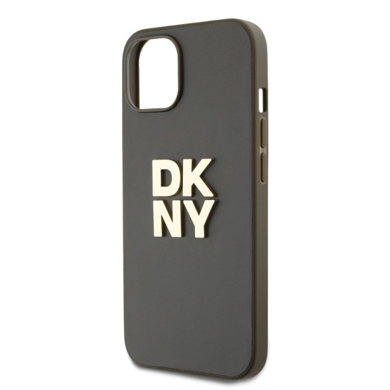 Husă DKNY PU Leather Stack Logo cu Șnur pentru iPhone 15, Brown (Bakr, DKHCP15SPBSWSA) by www.silkase.ro