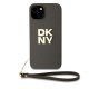 Husă DKNY PU Leather Stack Logo cu Șnur pentru iPhone 15, Brown (Bakr, DKHCP15SPBSWSA) by www.silkase.ro