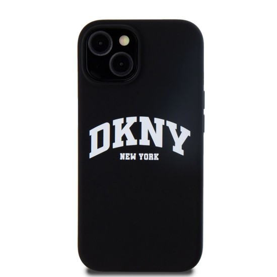 Husa DKNY Liquid Silicone Arch Logo MagSafe pentru iPhone 11, Black (Bakr, DKHMN61SNYACH) by www.silkase.ro