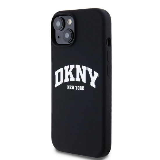 Husa DKNY Liquid Silicone Arch Logo MagSafe pentru iPhone 11, Black (Bakr, DKHMN61SNYACH) by www.silkase.ro