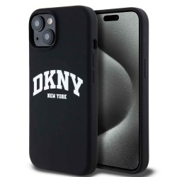 Husa DKNY Liquid Silicone Arch Logo MagSafe pentru iPhone 11, Black
