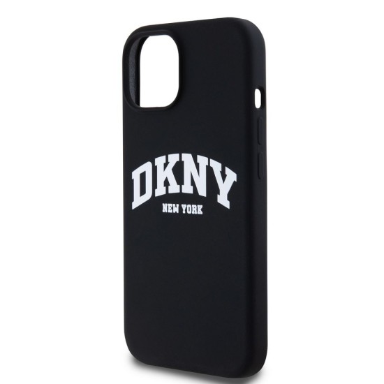 Husa DKNY Liquid Silicone Arch Logo MagSafe pentru iPhone 11, Black (Bakr, DKHMN61SNYACH) by www.silkase.ro