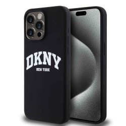 Husă DKNY Liquid Silicone Arch Logo MagSafe pentru iPhone 12 / 12 Pro, Black
