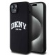 Husă Premium DKNY Liquid Silicone Arch Logo MagSafe pentru iPhone 15 Plus, Black (Bakr, DKHMP15MSNYACH) by www.silkase.ro