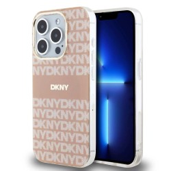 Husă de Protecție DKNY Repeat Pattern Tonal Stripe MagSafe pentru iPhone 13 Pro Max, Roz