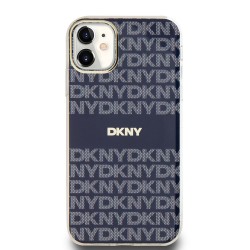Husă Protecție DKNY PC/TPU Repeat Pattern Tonal Stripe MagSafe pentru iPhone 11, Blue