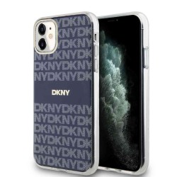Husă Protecție DKNY PC/TPU Repeat Pattern Tonal Stripe MagSafe pentru iPhone 11, Blue