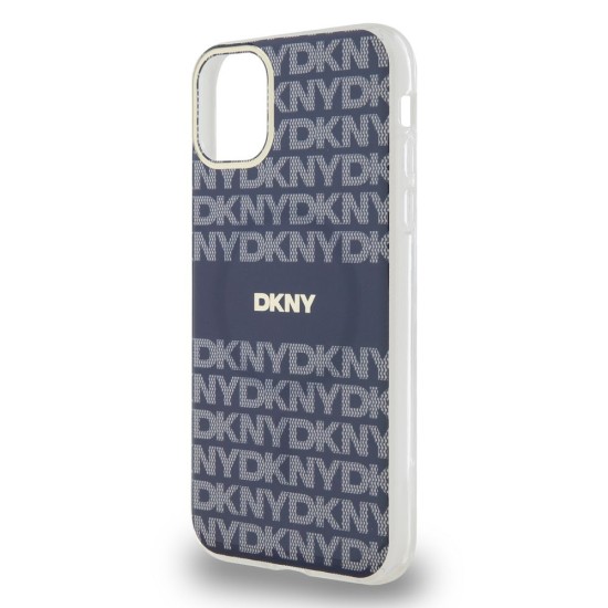 Husă Protecție DKNY PC/TPU Repeat Pattern Tonal Stripe MagSafe pentru iPhone 11, Blue (Bakr, DKHMN61HRHSEB) by www.silkase.ro