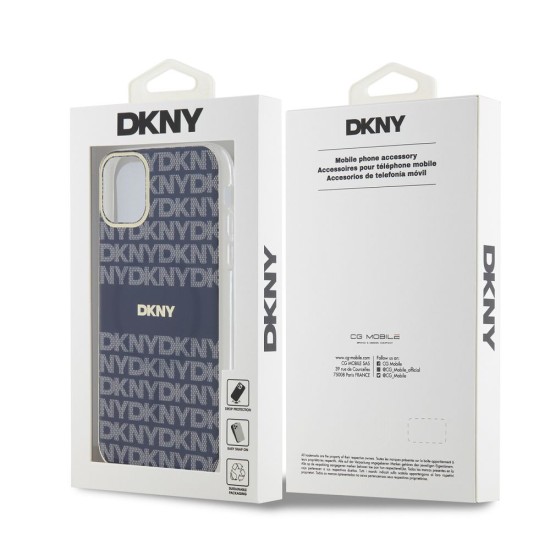 Husă Protecție DKNY PC/TPU Repeat Pattern Tonal Stripe MagSafe pentru iPhone 11, Blue (Bakr, DKHMN61HRHSEB) by www.silkase.ro