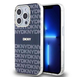 Husă MagSafe DKNY PC/TPU Repeat Pattern Tonal Stripe pentru iPhone 15 Pro, Albastru