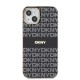 Husa DKNY PC/TPU Repeat Pattern Tonal Stripe Magsafe pentru iPhone 14, Black (Bakr, DKHMP14SHRHSEK) by www.silkase.ro