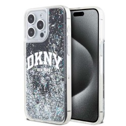 Husa DKNY Liquid Glitter Arch Logo pentru iPhone 14 Pro, Black