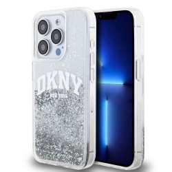 Husă DKNY Liquid Glitter Arch Logo pentru iPhone 14 Pro, Transparentă