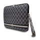 Husă Laptop DKNY din Piele PU, Model Carouri și Dungă, 13/14", Negru (Bakr, DKCS14PVSHLK) by www.silkase.ro