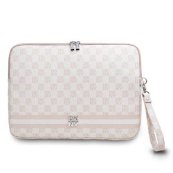 Husa Laptop DKNY PU Leather Checkered Pattern and Stripe 13/14" Roz