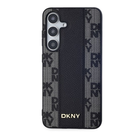 Husa DKNY PU Leather Checkered Pattern Magsafe pentru Samsung Galaxy S24+, Black (Bakr, DKHMS24MPCPVSLK) by www.silkase.ro