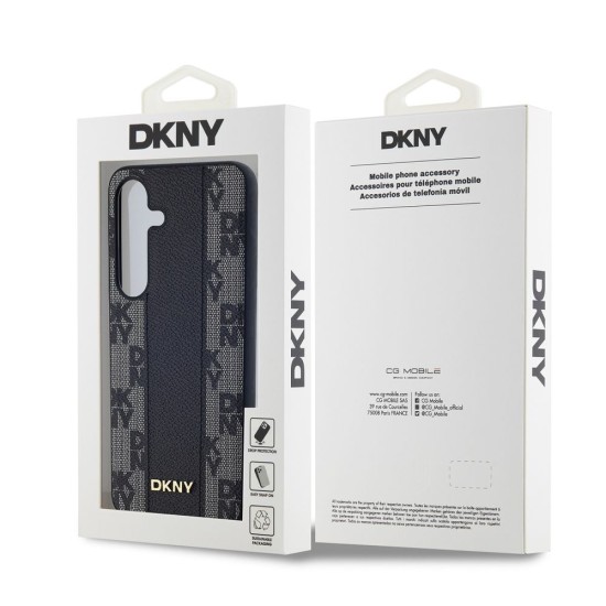 Husa DKNY PU Leather Checkered Pattern Magsafe pentru Samsung Galaxy S24+, Black (Bakr, DKHMS24MPCPVSLK) by www.silkase.ro