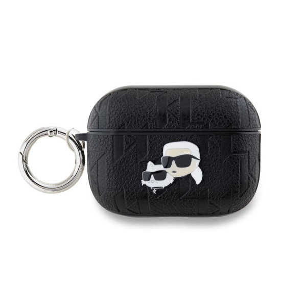 Husa Karl Lagerfeld PU Embossed Karl and Choupette Heads pentru AirPods Pro 2, Neagra (Bakr, KLAP2PGKCPK) by www.silkase.ro