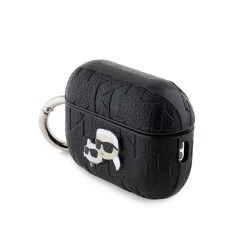 Husa Karl Lagerfeld PU Embossed Karl and Choupette Heads pentru AirPods Pro 2, Neagra Husa Karl Lagerfeld PU Embossed Karl and Choupette Heads pentru AirPods Pro 2, Neagra