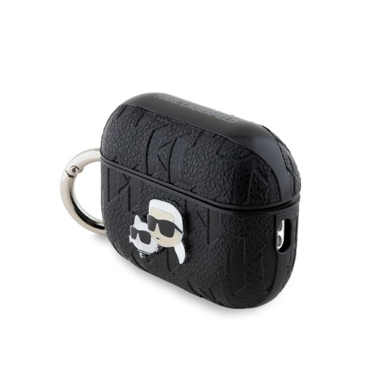Husa Karl Lagerfeld PU Embossed Karl and Choupette Heads pentru AirPods Pro 2, Neagra (Bakr, KLAP2PGKCPK) by www.silkase.ro