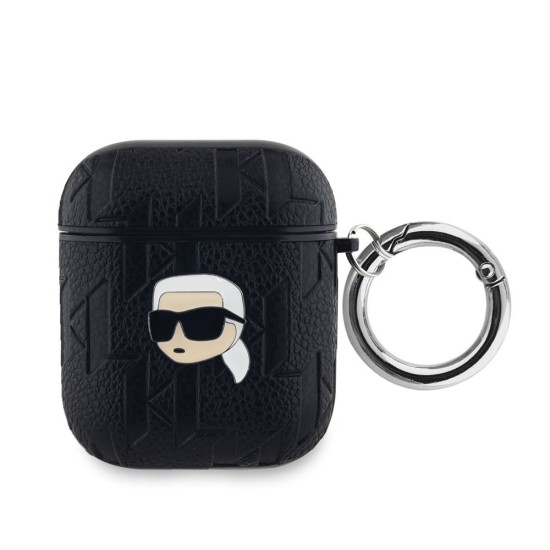 Husa Karl Lagerfeld PU Embossed Karl Head pentru AirPods 1 / 2, Neagra Husa Karl Lagerfeld PU Embossed Karl Head pentru AirPods 1 / 2, Neagra (Bakr, KLA2PGKIPK) by www.silkase.ro
