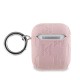 Husa Karl Lagerfeld PU Embossed Karl and Choupette Heads pentru AirPods 1 / 2, Roz (Bakr, KLA2PGKCPP) by www.silkase.ro