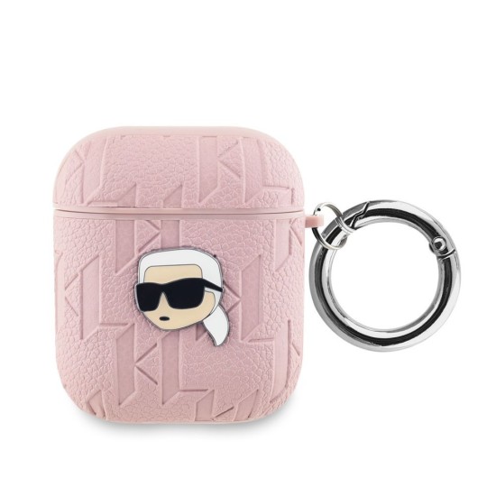 Husa Karl Lagerfeld PU Embossed Karl Head pentru AirPods 1 / 2, Roz Husa Karl Lagerfeld PU Embossed Karl Head pentru AirPods 1 / 2, Roz (Bakr, KLA2PGKIPP) by www.silkase.ro