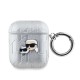 Husa Karl Lagerfeld PU Embossed Karl and Choupette Heads pentru AirPods 1 / 2, Argintie (Bakr, KLA2PGKCPS) by www.silkase.ro