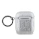 Husa Karl Lagerfeld PU Embossed Karl and Choupette Heads pentru AirPods 1 / 2, Argintie (Bakr, KLA2PGKCPS) by www.silkase.ro