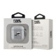 Husa Karl Lagerfeld PU Embossed Karl and Choupette Heads pentru AirPods 1 / 2, Argintie (Bakr, KLA2PGKCPS) by www.silkase.ro